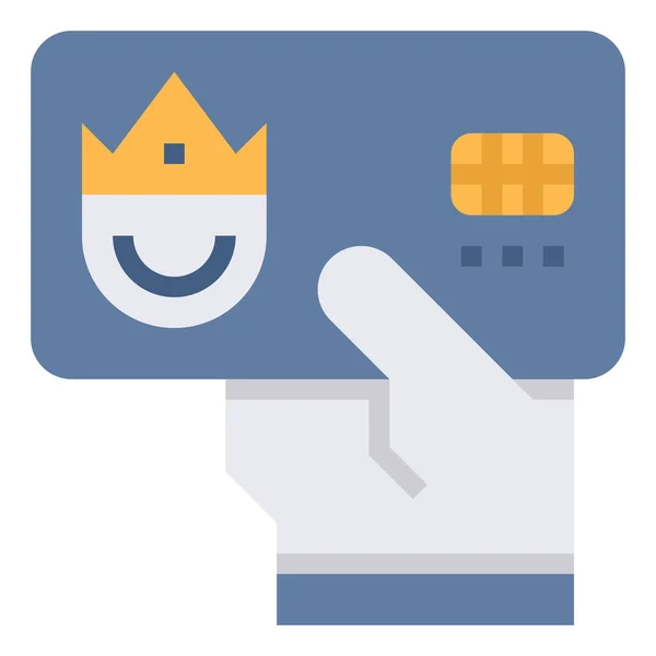 Icône Identification Carte Crédit Dans Style Plat — Image vectorielle