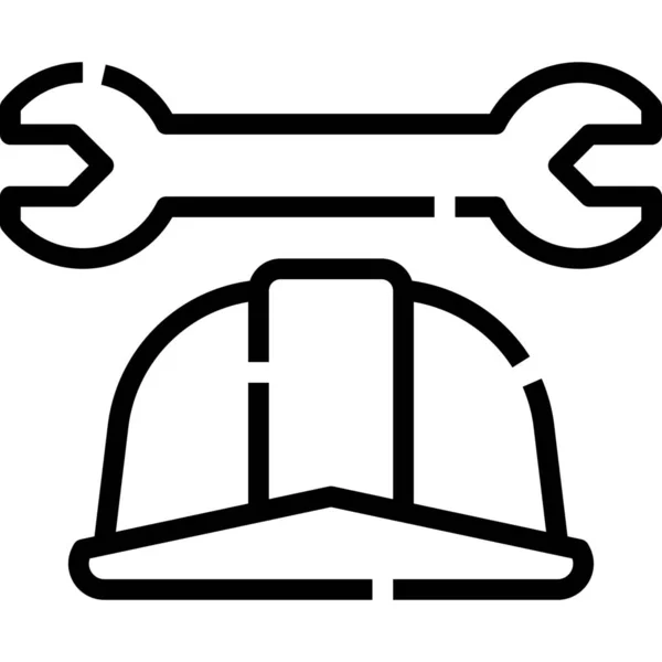 Chapeau Sécurité Casque Icône — Image vectorielle