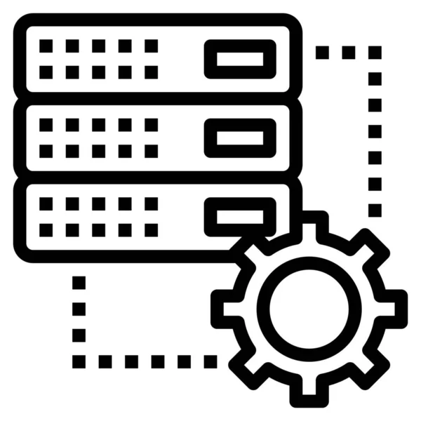 Data Hosting Instelling Icoon Outline Stijl — Stockvector