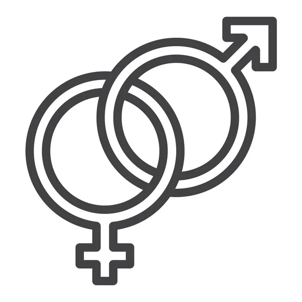 Heterosexuelle Weibliche Ikone Outline Stil — Stockvektor