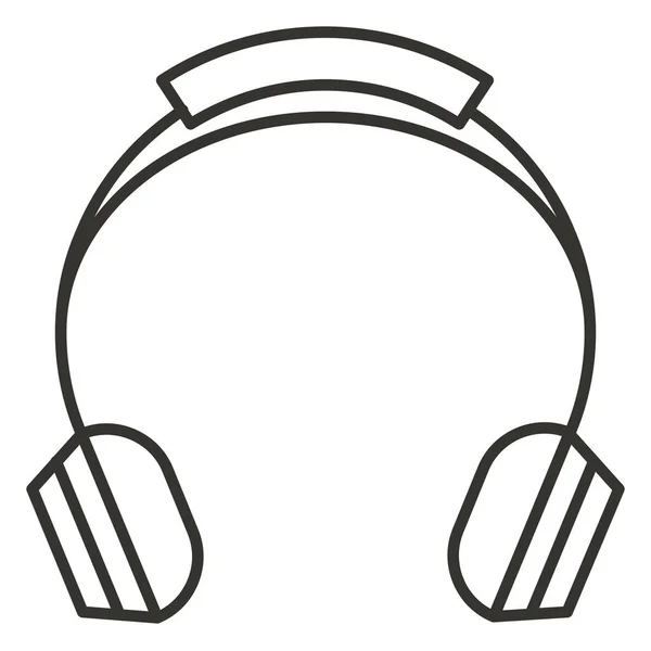 Auriculares Audio Icono Auriculares Estilo Esquema — Vector de stock