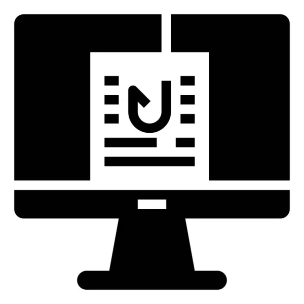 Icono Información Datos Computadora Estilo Sólido — Vector de stock