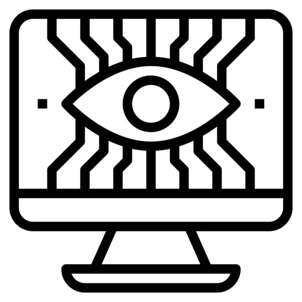 Ikone Der Computererziehung Outline Stil — Stockvektor