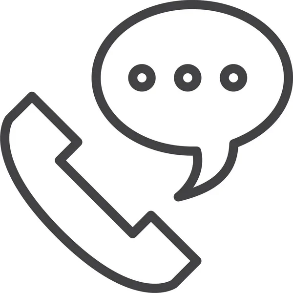 Oproep Hotline Telefoon Pictogram Outline Stijl — Stockvector