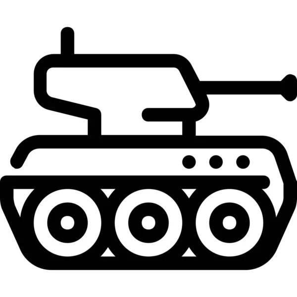 Ejército Militar Icono Tanque Estilo Esquema — Vector de stock