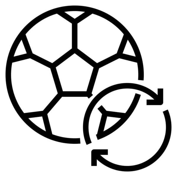 Fußball Rückkampf Ikone Outline Stil — Stockvektor