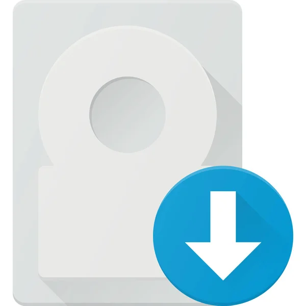 Disk Download Drive Icon Flat Style — Stock Vector
