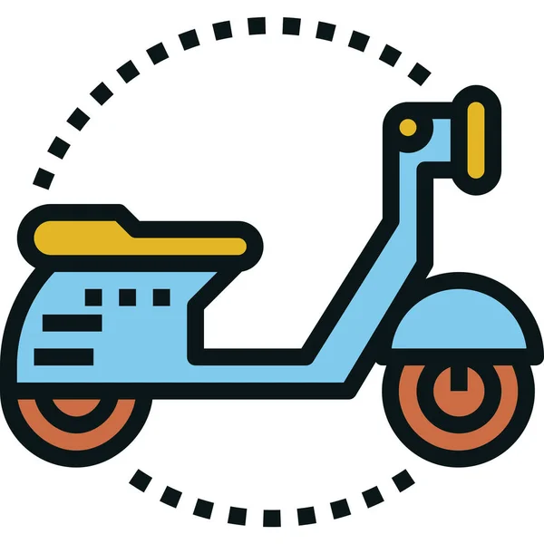 Moto Moto Moto Icono Motocicleta Estilo Contorno Lleno — Vector de stock