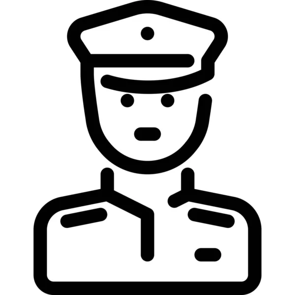 Man Person Police Icon Outline Style — 스톡 벡터