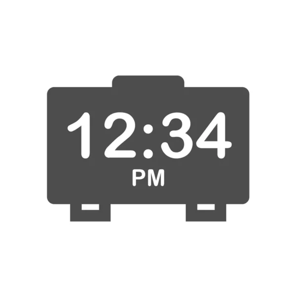 Icono Del Organizador Del Reloj Calendario Estilo Sólido — Vector de stock