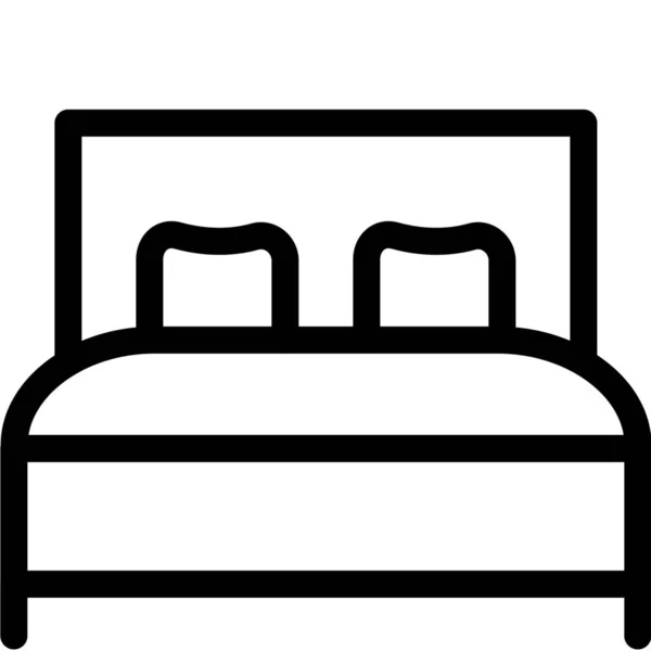 Yatak Odası Simgesi Taslak Biçiminde — Stok Vektör