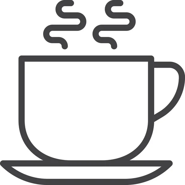 アウトラインスタイルのカフェコーヒーカップアイコン — ストックベクタ
