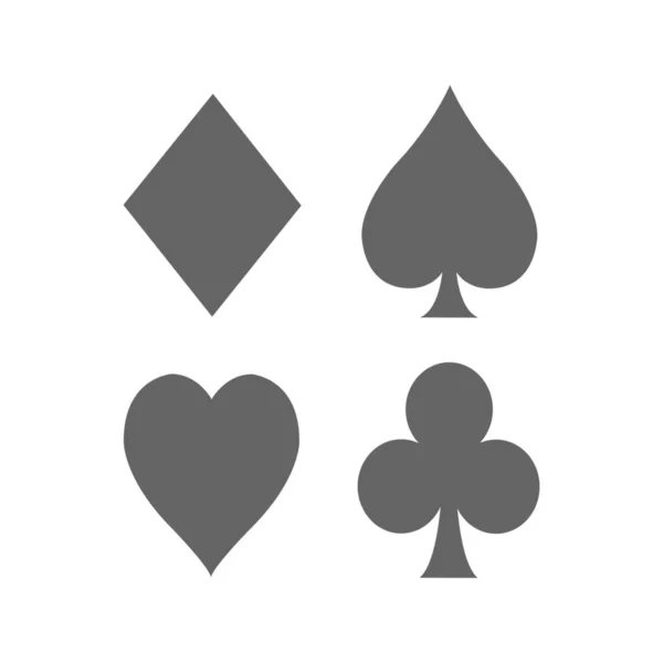 Kaart Casino Gokken Pictogram Solide Stijl — Stockvector