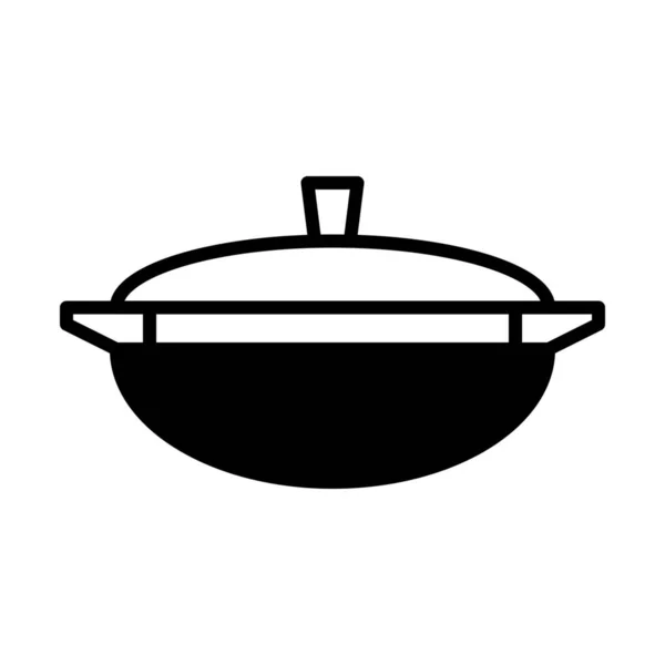 Cuisine Icône Des Ustensiles Cuisine Dans Style Solide — Image vectorielle