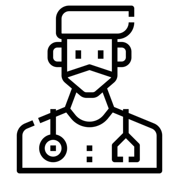 Avatar Doctor Hombre Icono — Vector de stock