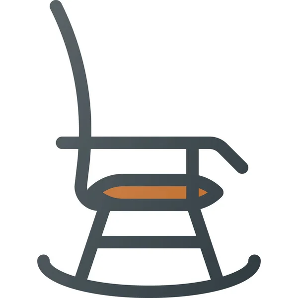 Ícone Mobiliário Cadeira Interior Estilo Esboço Preenchido —  Vetores de Stock