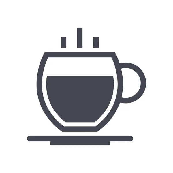 Drank Ontbijt Koffie Icoon Solid Stijl — Stockvector