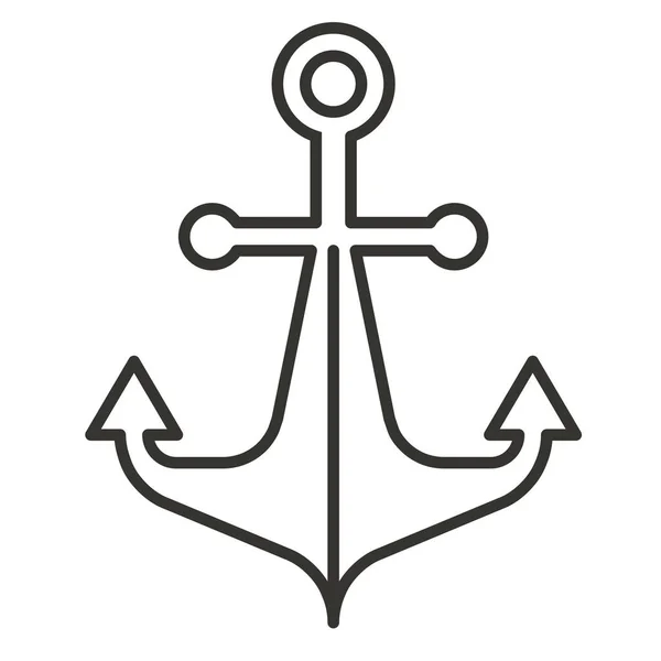Anker Marine Nautische Pictogram Outline Stijl — Stockvector