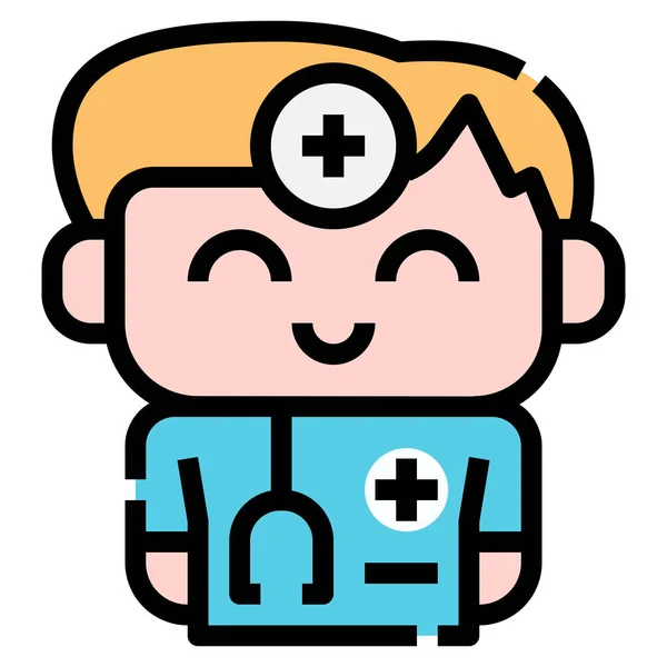 Médecin Homme Utilisateur Icône — Image vectorielle