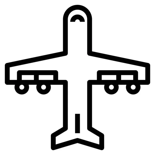 Icono Mosca Del Avión Aire Estilo Esquema — Archivo Imágenes Vectoriales