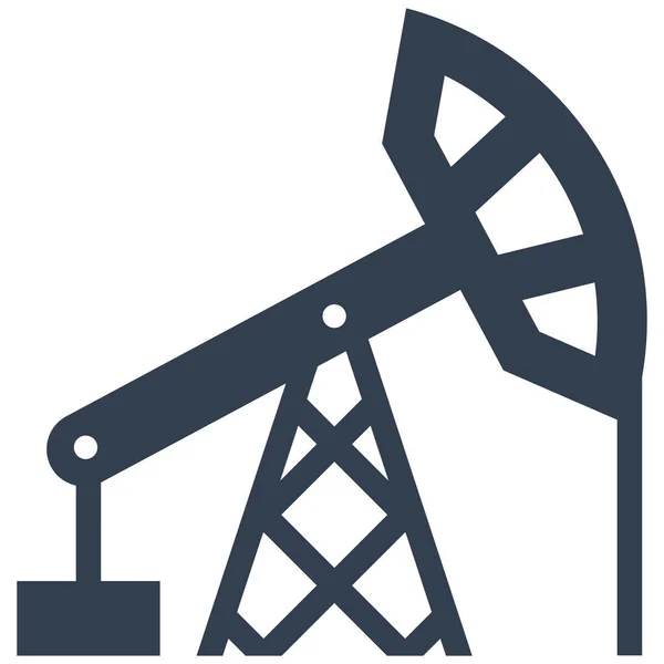 Katı Biçimde Petrol Çıkarma Sanayii Simgesi — Stok Vektör