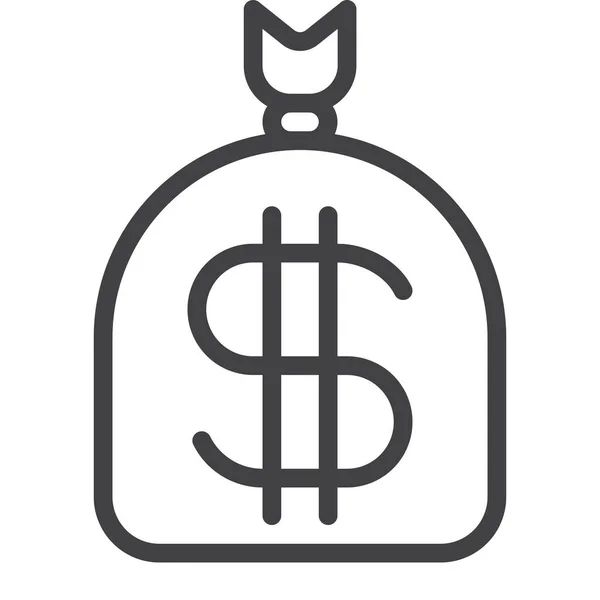Bag Bank Dollar Icon — Stok Vektör