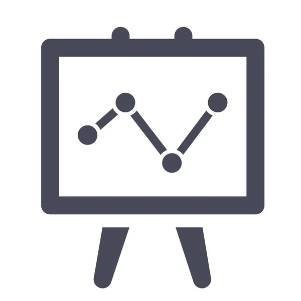 Analytics Grafiek Pictogram Solide Stijl — Stockvector