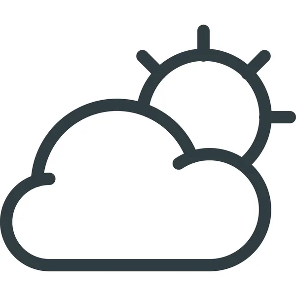 Cloud Cloudy Day Icon Outline Style — Stock Vector