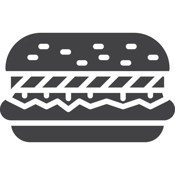 Beefburger Εικονίδιο Fast Food Στην Κατηγορία Τροφίμων Ποτών — Διανυσματικό Αρχείο