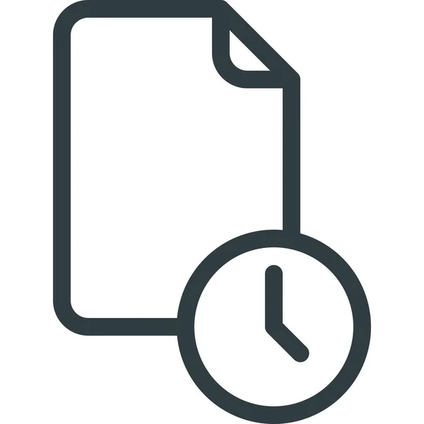 Documen File Paper Icoon Outline Stijl — Stockvector