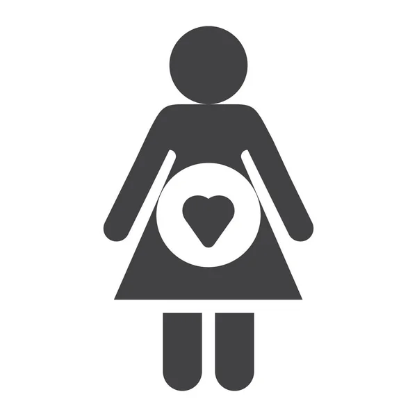 Feminino Maternidade Grávida Ícone — Vetor de Stock