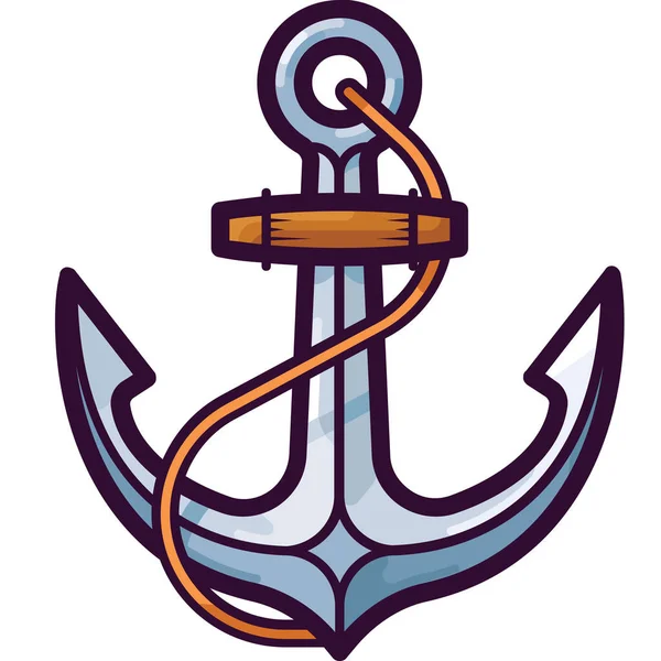 Anchor Marine Nautical Icon Filled Outline Style — Stock Vector