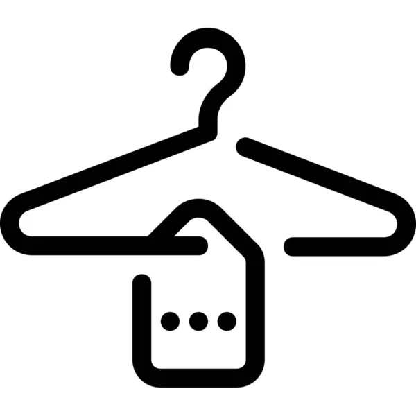 Icono Tienda Perchas Ropa Estilo Esquema — Vector de stock