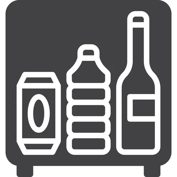 Bar Fles Icebox Pictogram — Stockvector