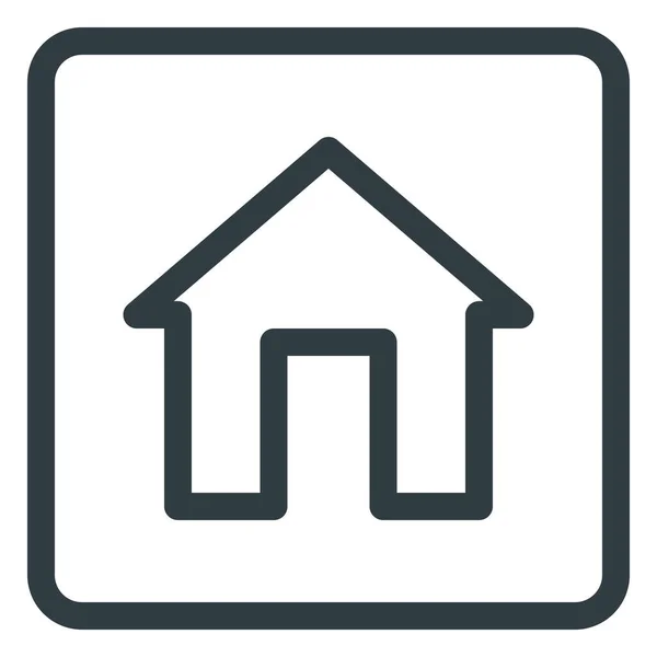 Ikon Rumah Apartemen Dalam Gaya Outline - Stok Vektor