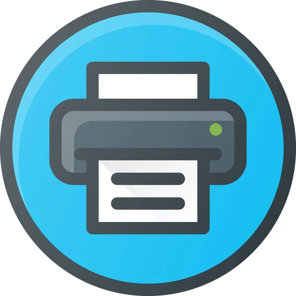 Print Printer Icono Contorno Rellenado Estilo Contorno Rellenado — Vector de stock