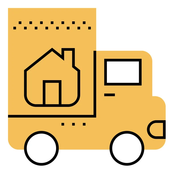 Home Moving Service Icoon Gevulde Omtrek Stijl — Stockvector