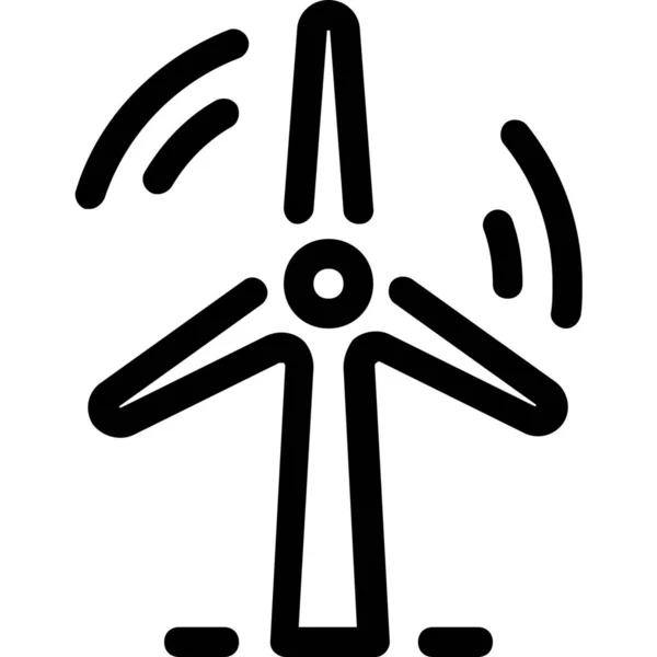 Icono Del Generador Energía Ecológica Estilo Esquema — Archivo Imágenes Vectoriales