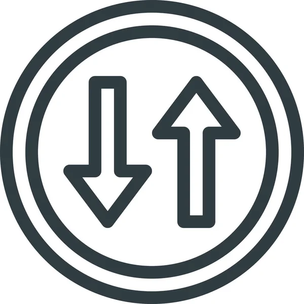 Значок Дорожного Знака Стиле Абрис — стоковый вектор