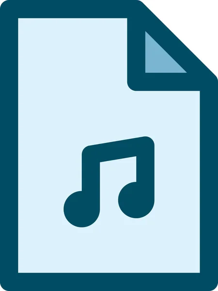 Icône Fichier Document Audio Dans Style Plat — Image vectorielle