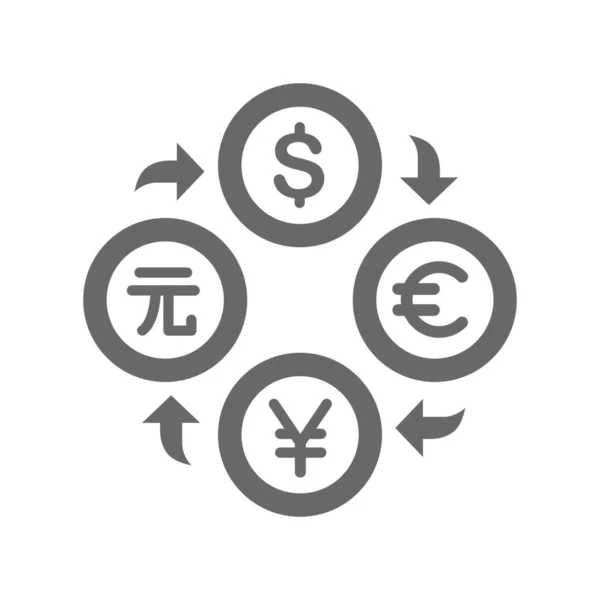 Icône Financement Monnaie Affaires Dans Style Contour — Image vectorielle