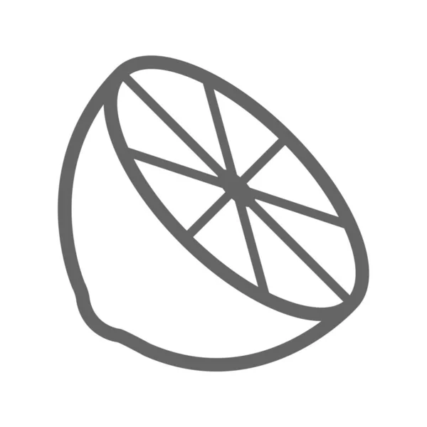 Ovoce Zdravé Citron Ikona Obrysu Stylu — Stockový vektor