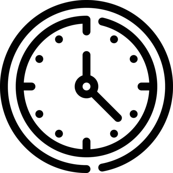 Uhr Bürozeitsymbol Outline Stil — Stockvektor