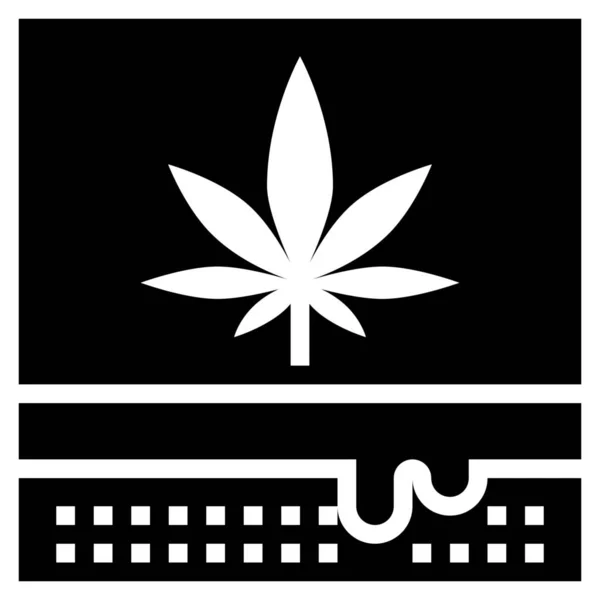 Brownie Cannabis Dessert Icon Solid Style — Stock Vector