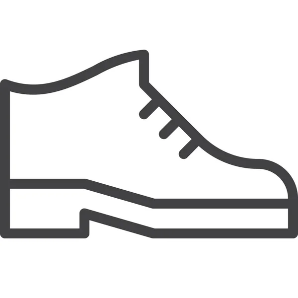 Сапоги Мужчины Значок Обуви Стиле Абрис — стоковый вектор