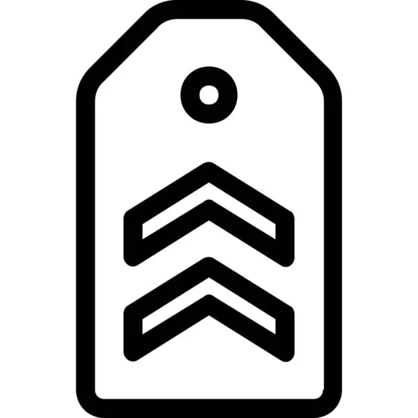 Armádní Odznak Pořadí Ikona Stylu Osnovy — Stockový vektor