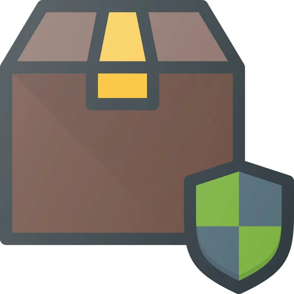 Box Delivery Protect Icon Wypełniony Zarys Stylu — Wektor stockowy