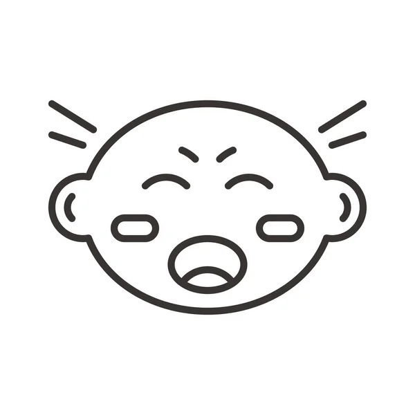 Bebé Niño Icono Niño Estilo Esquema — Vector de stock