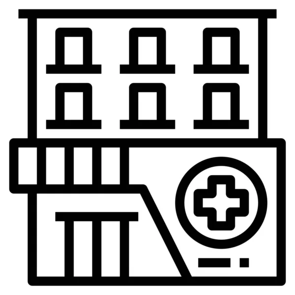 Значок Клініки Будівельного Центру Стилі Контур — стоковий вектор