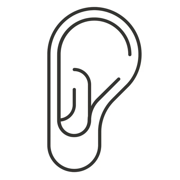 Audio Ohr Kopfhörer Symbol Outline Stil — Stockvektor